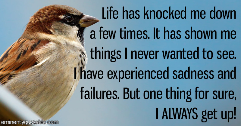 Life Has Knocked Me Down A Few Times - ø Eminently Quotable - Quotes