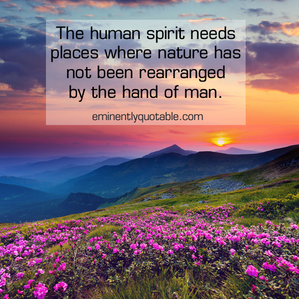 The human spirit needs places