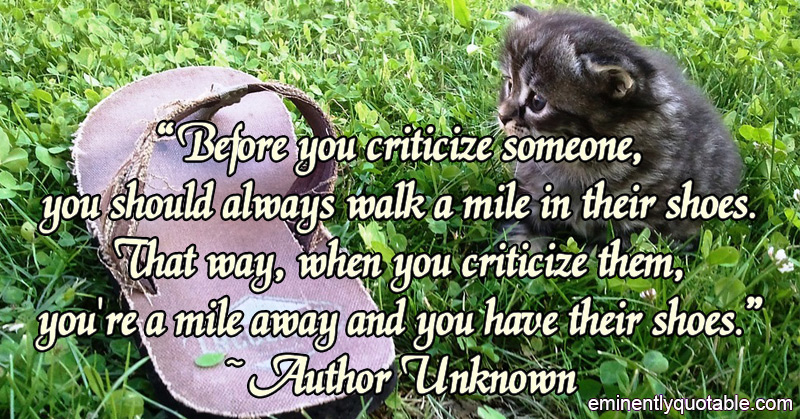 before you criticize someone quotes