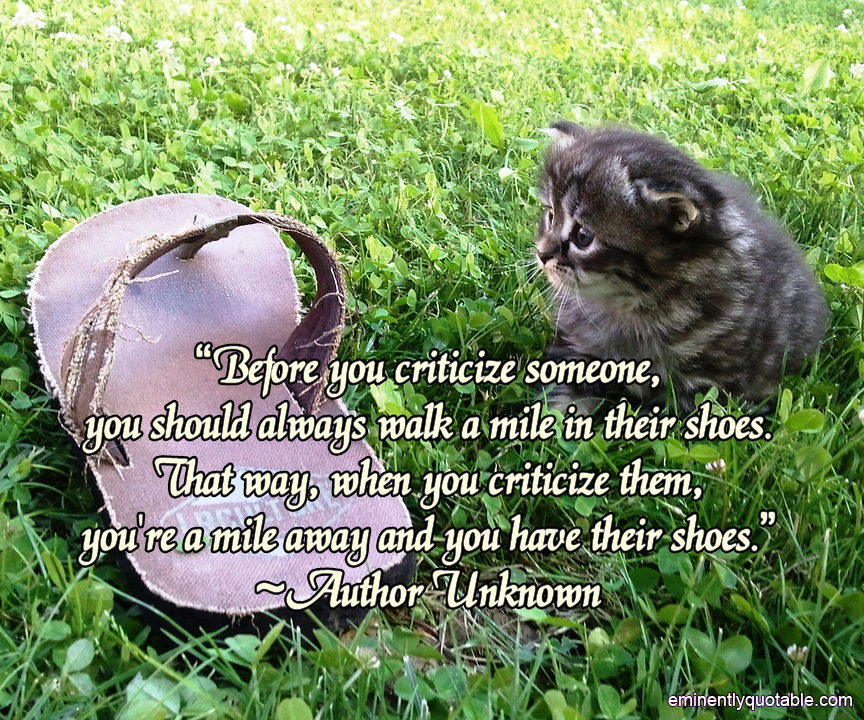Before You Criticize Someone