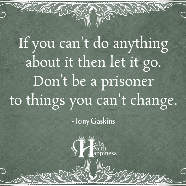 If you can't do anything about it then let it go V1