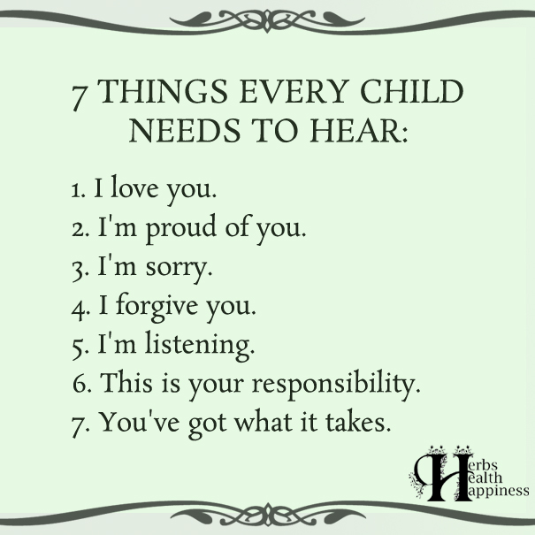 7 Things Every Child Needs To Hear