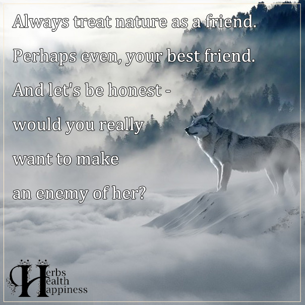 Always Treat Nature As A Friend