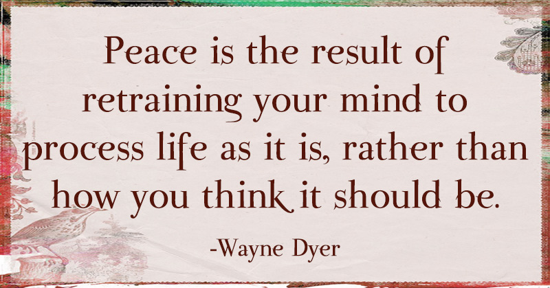 Peace Is The Result Of Retraining Your Mind To Process Life - ø ...