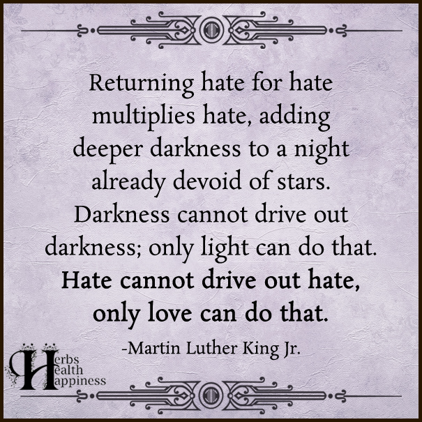 Returning Hate For Hate Multiplies Hate