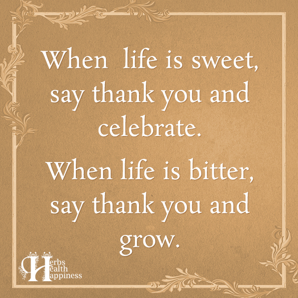 When Life Is Sweet Say Thank You And Celebrate