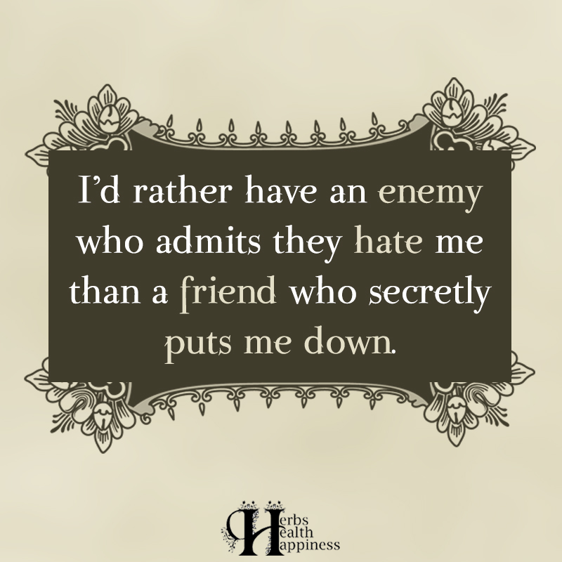 I'd Rather Have An Enemy Who Admits They Hate Me
