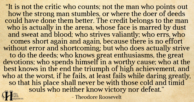 it's not the critic who counts full speech