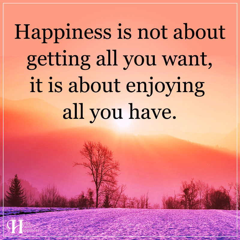 Happiness Is Not About Getting All You Want