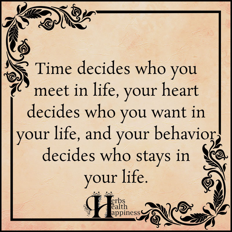 Time Decides Who You Meet In Life